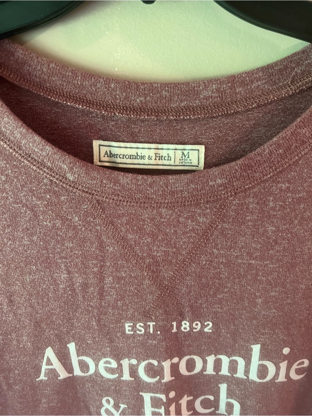 Abercrombie & Fitch Mauve/Pink Long Sleeve Logo Tee - Picture 2 of 3